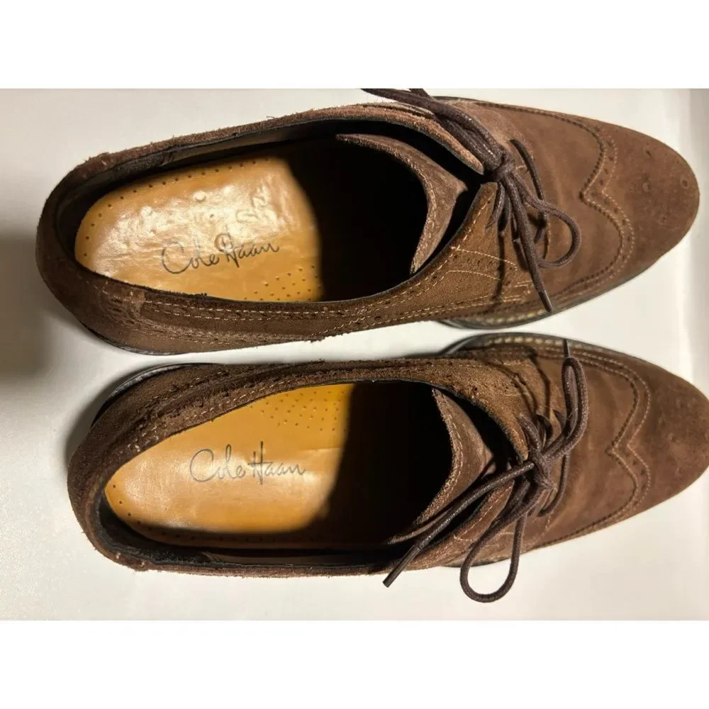 Cole Haan WINGTIP  SUEDE LEATHER OXFORD Shoes in Chocolate Size 8.5